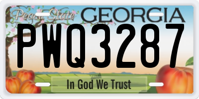 GA license plate PWQ3287