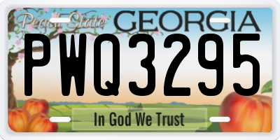 GA license plate PWQ3295