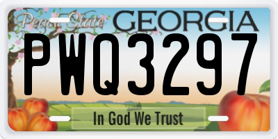 GA license plate PWQ3297