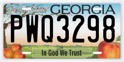GA license plate PWQ3298