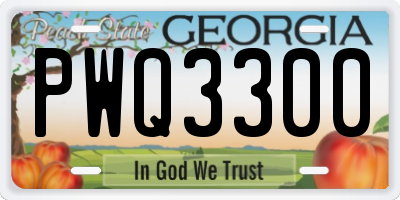 GA license plate PWQ3300