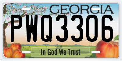 GA license plate PWQ3306
