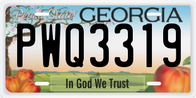 GA license plate PWQ3319