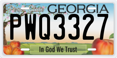 GA license plate PWQ3327
