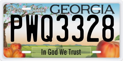GA license plate PWQ3328