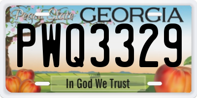 GA license plate PWQ3329