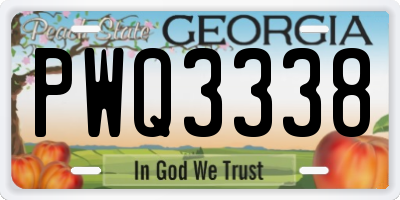 GA license plate PWQ3338
