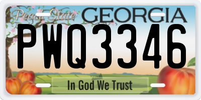 GA license plate PWQ3346