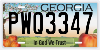 GA license plate PWQ3347