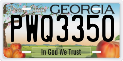 GA license plate PWQ3350
