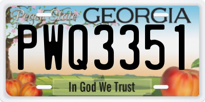 GA license plate PWQ3351
