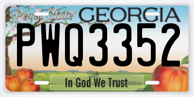 GA license plate PWQ3352