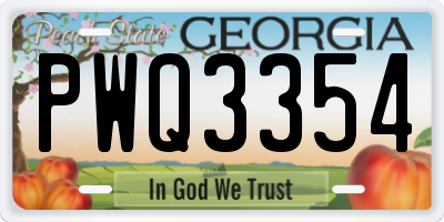 GA license plate PWQ3354