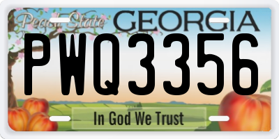 GA license plate PWQ3356