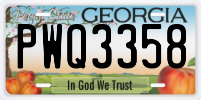 GA license plate PWQ3358