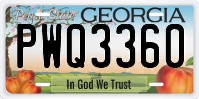 GA license plate PWQ3360