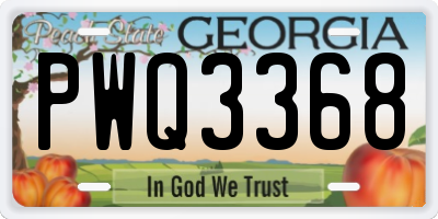 GA license plate PWQ3368