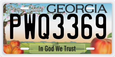 GA license plate PWQ3369