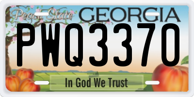GA license plate PWQ3370