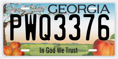 GA license plate PWQ3376