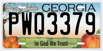 GA license plate PWQ3379