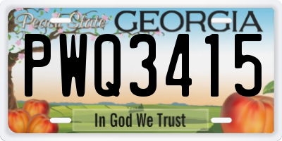 GA license plate PWQ3415