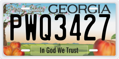 GA license plate PWQ3427