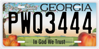 GA license plate PWQ3444