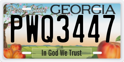 GA license plate PWQ3447