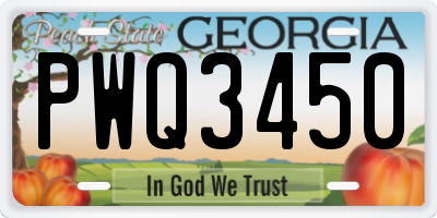 GA license plate PWQ3450
