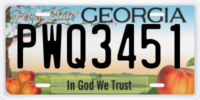 GA license plate PWQ3451