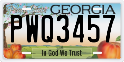 GA license plate PWQ3457
