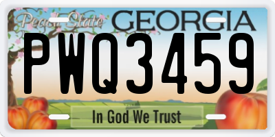 GA license plate PWQ3459