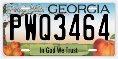GA license plate PWQ3464
