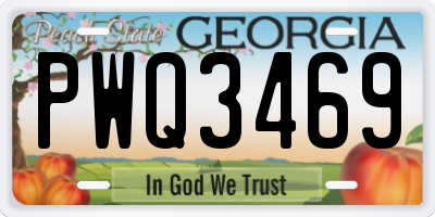 GA license plate PWQ3469