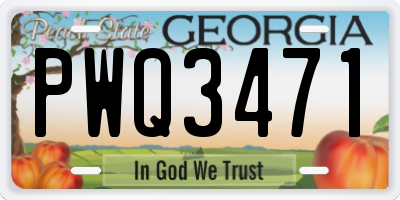GA license plate PWQ3471