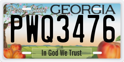 GA license plate PWQ3476
