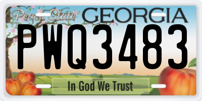 GA license plate PWQ3483