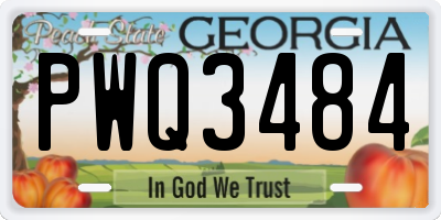 GA license plate PWQ3484