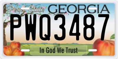GA license plate PWQ3487