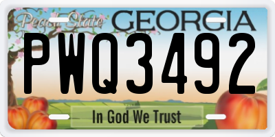 GA license plate PWQ3492
