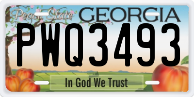 GA license plate PWQ3493