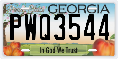 GA license plate PWQ3544