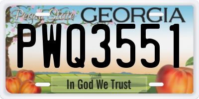 GA license plate PWQ3551