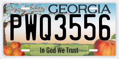 GA license plate PWQ3556