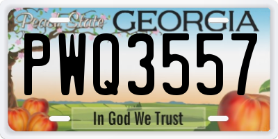 GA license plate PWQ3557