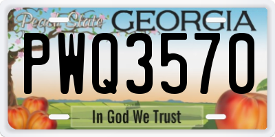 GA license plate PWQ3570
