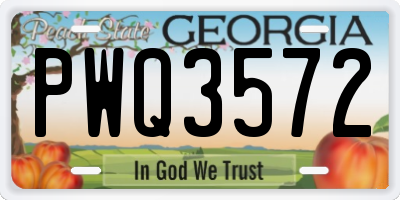 GA license plate PWQ3572