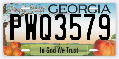 GA license plate PWQ3579