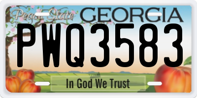 GA license plate PWQ3583